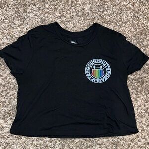 Doughnuts and Deadlifts pride crop tee shirt